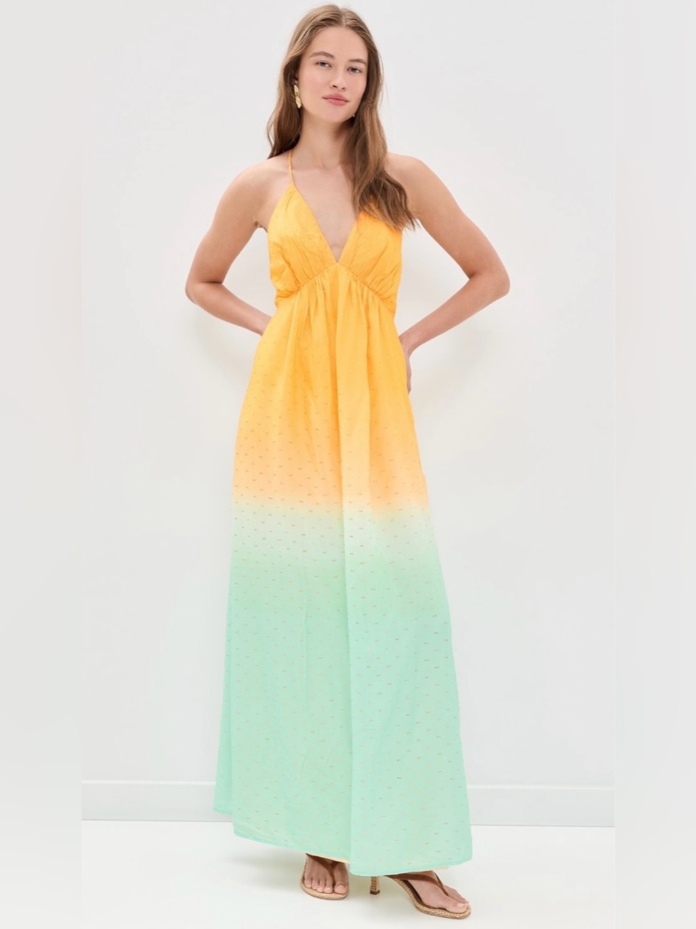 NWT Multicolor Nascente Lurex Open back Maxi Dress (Retails on Shopbop $289)